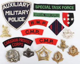 Grouping of Military Police and Military Provost Staff Corps Badges and Insignia