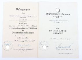 WW2 German Award Citation Pair