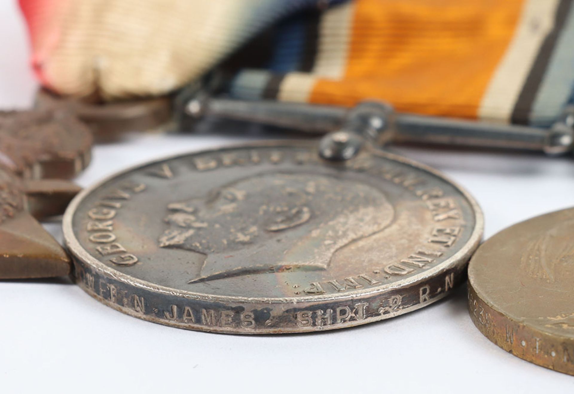 A Great War Naval Long Service Medal Group of 4, HMS COLUMBINE - Bild 4 aus 10