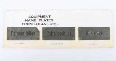 3x WW1 German U-Boat Engine Room Plaques