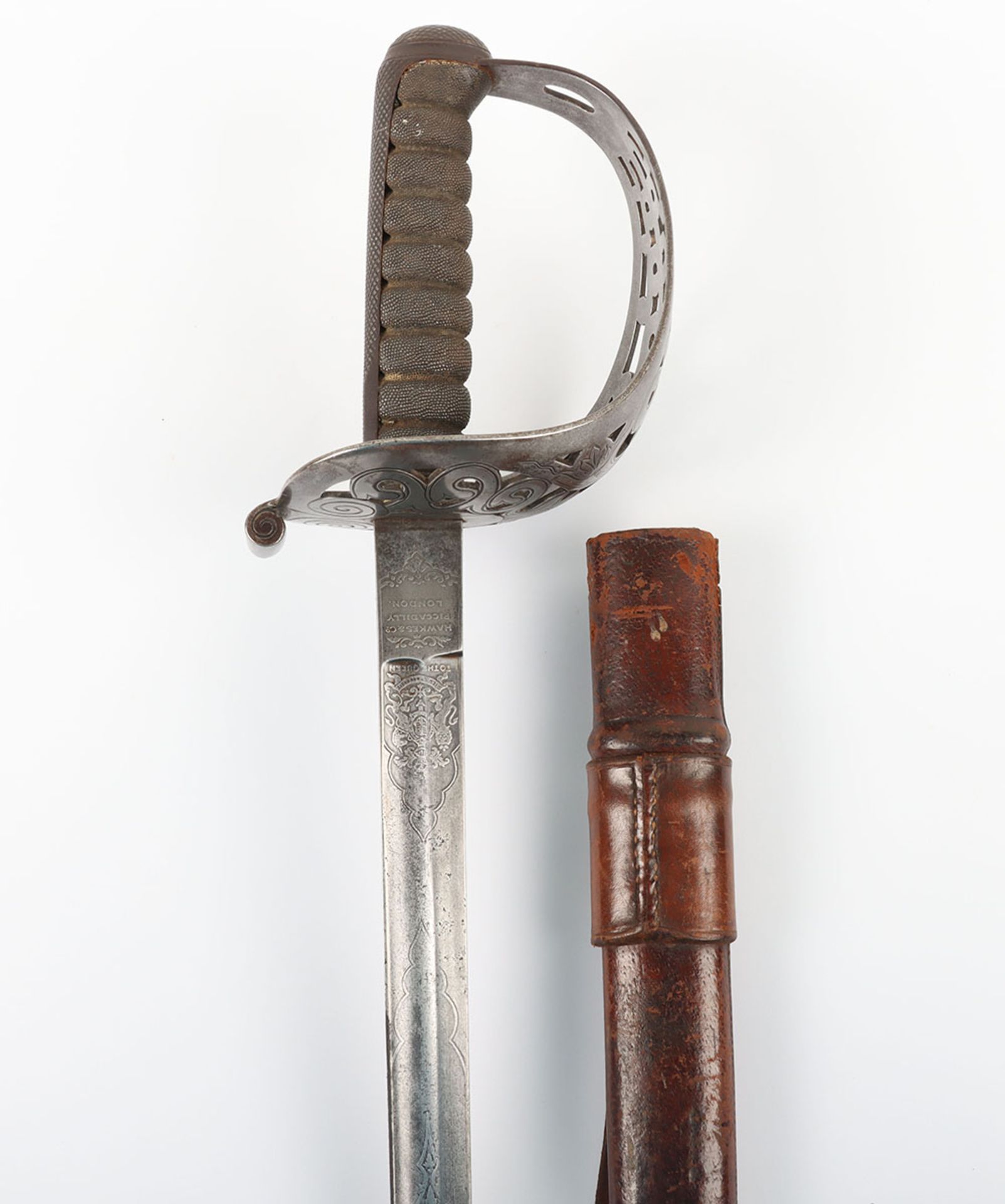 British Late Victorian Heavy Cavalry Officers Undress Sword by Hawkes & Co - Image 2 of 16