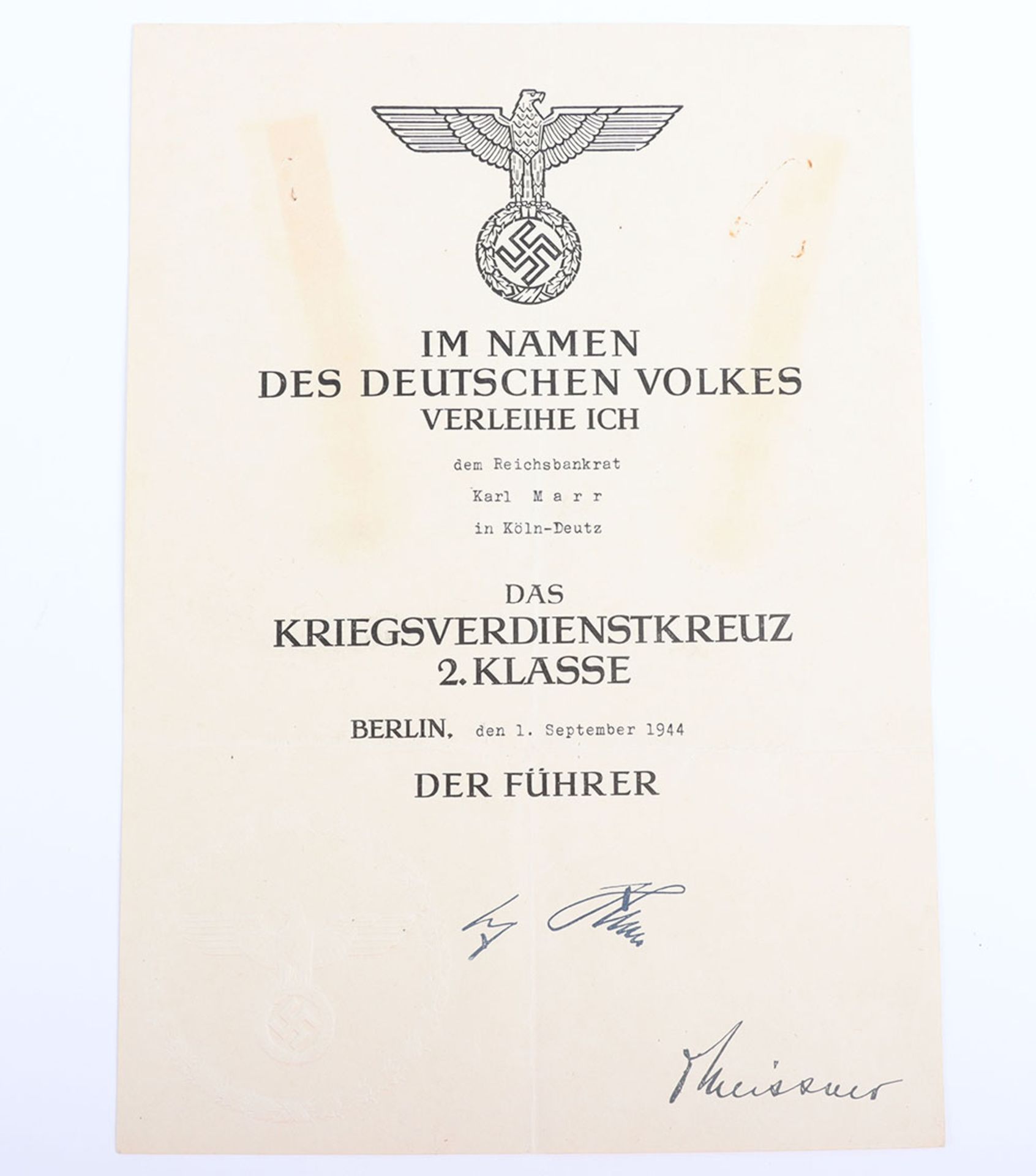 Third Reich Civilian Award Citation Grouping - Image 3 of 11