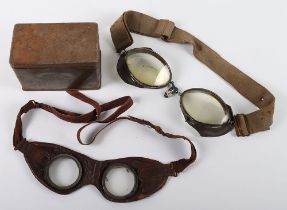Pair of WW2 German Pilots / Motorcyclists Goggles