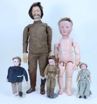 A Francois Gauthier bisque Fashion dolls head and other dolls,