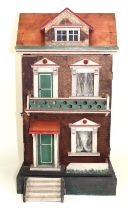 Painted wooden dolls house, German circa 1900,
