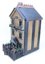 ‘Gladys Villa’ a charming home-made painted wooden dolls house, English 1890s,