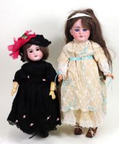 Two dolls including an Armand Marseille mould 390 bisque head girl doll, German circa 1905,