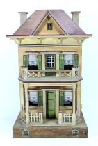 A ‘Moko’ painted wooden dolls house, German, 1920s,