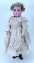 A J.D Kestner 192 bisque head girl doll, German circa 1910,