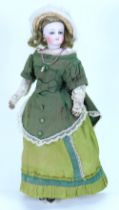 A Francois Gaulthier bisque shoulder head fashion doll, French circa 1870,