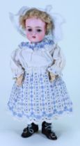Charming all original small J.D Kestner 192 bisque head girl doll, German circa 1900,