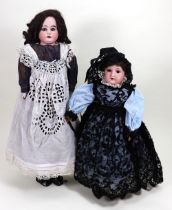 Two Armand Marseille bisque shoulder head dolls, German circa 1910,