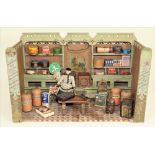 A small painted wooden grocery store room set, French, circa 1910,