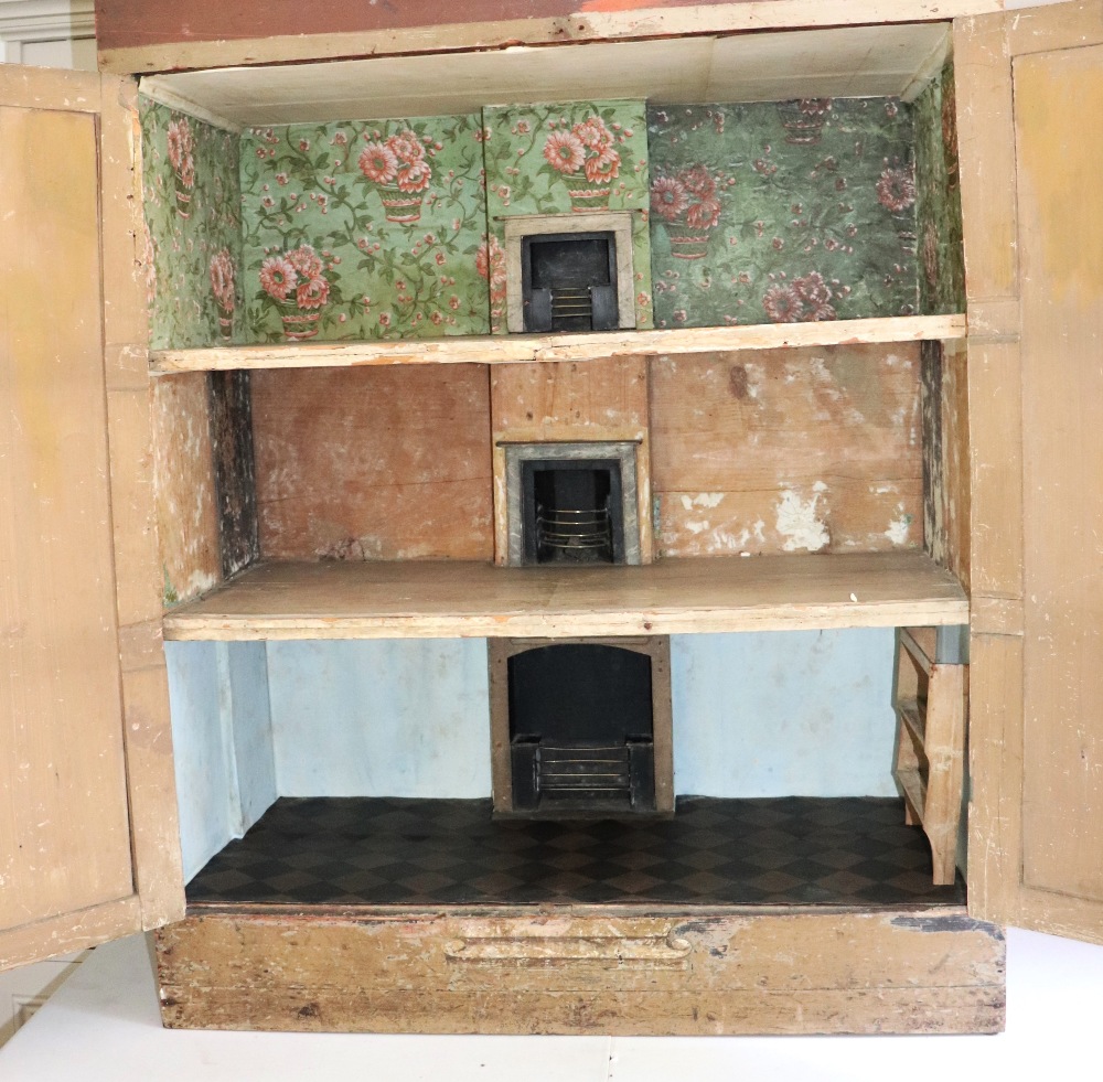 ‘Hartswood House’ a good early English painted wooden dolls house, early 19th century, - Image 2 of 4