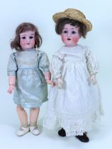 J.D Kestner 249 and A.M 390 bisque head dolls, German circa 1910,