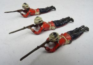 Britains EXTREMELY RARE counter pack soldiers lying firing