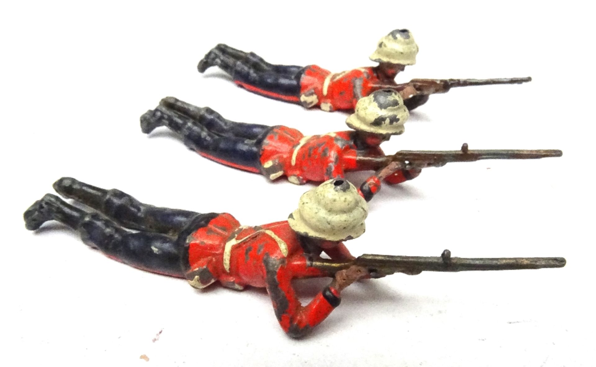 Britains EXTREMELY RARE counter pack soldiers lying firing - Bild 3 aus 4