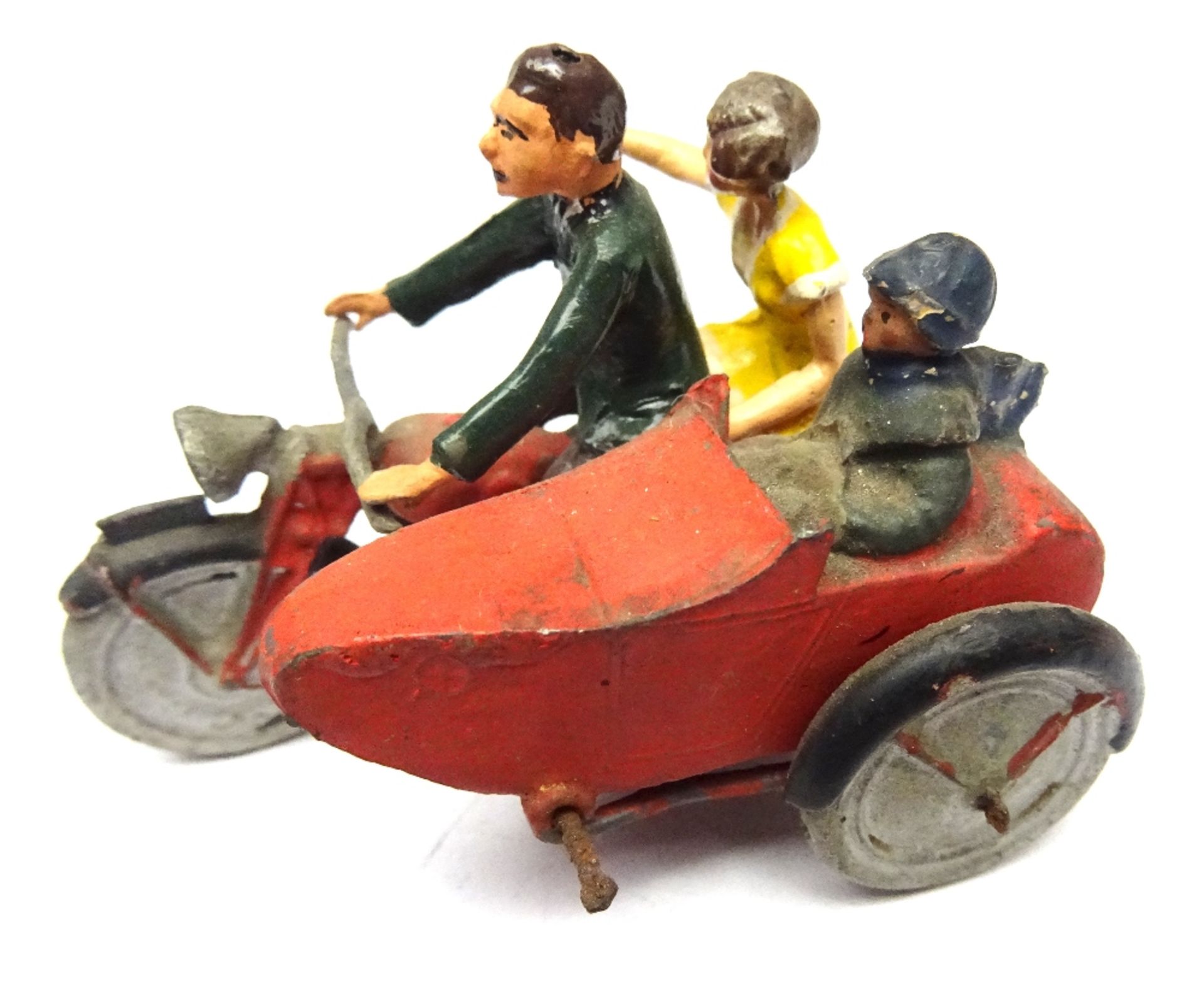 Britains set 641 Civilian Motorcycle and Sidecar - Image 2 of 5