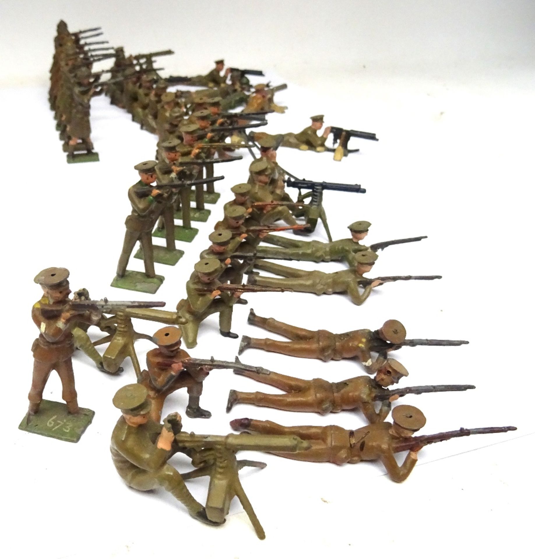 Britains British Infantry in khaki and peak caps - Image 4 of 9