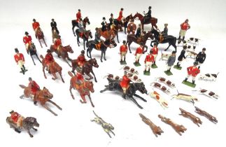 Britains Hunting Series including RARE 623 Huntswoman with RARE Kew Huntspeople