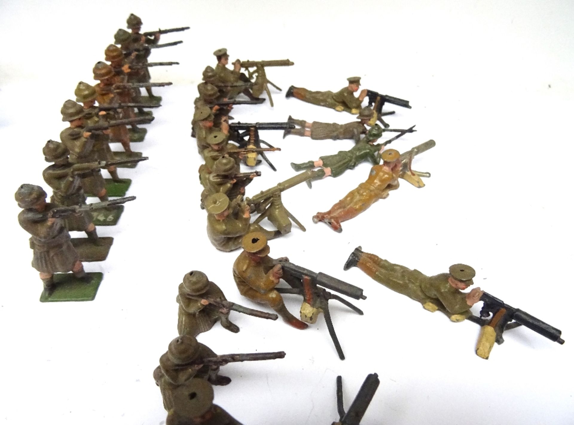 Britains British Infantry in khaki and peak caps - Image 6 of 9