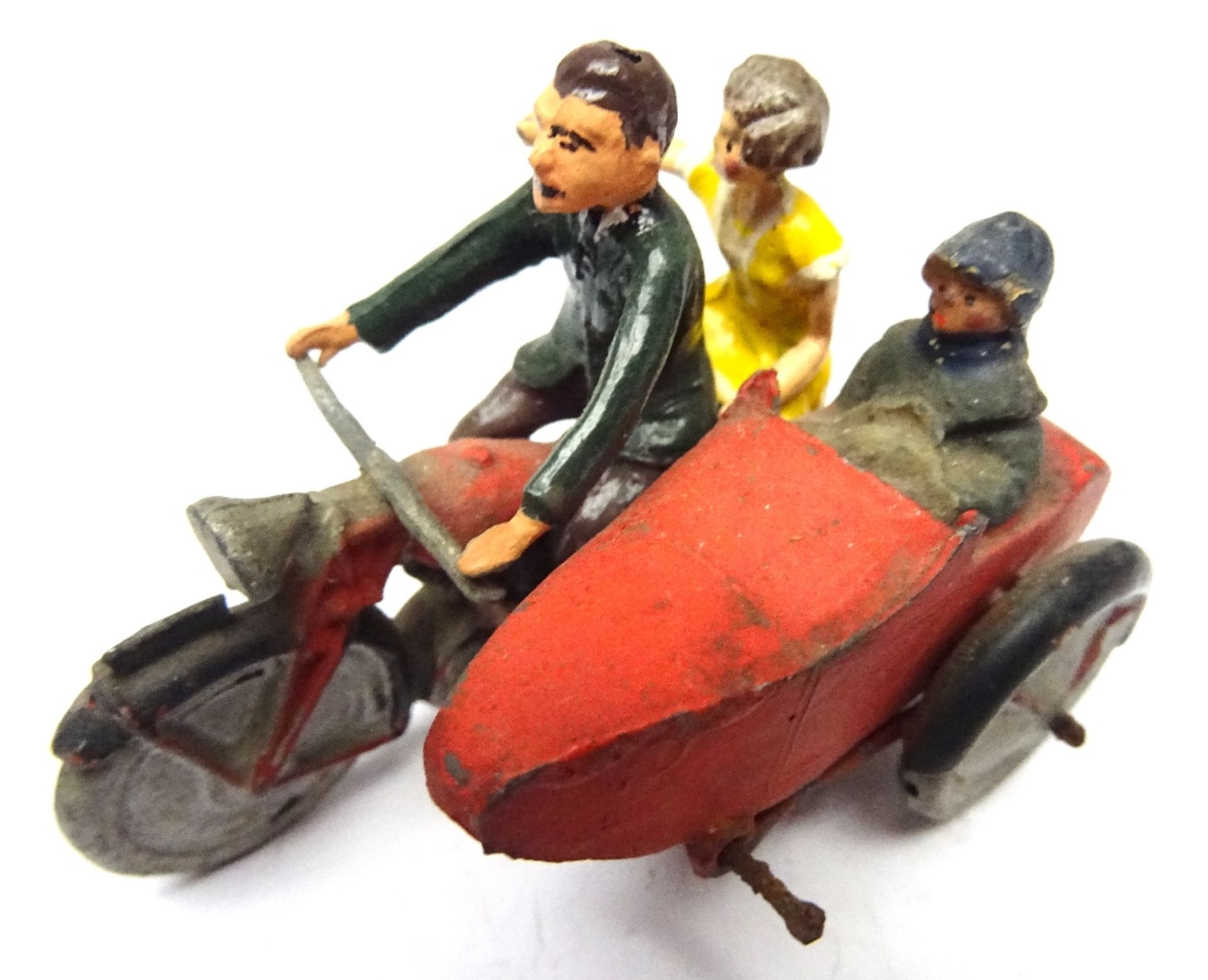 Britains set 641 Civilian Motorcycle and Sidecar - Image 5 of 5
