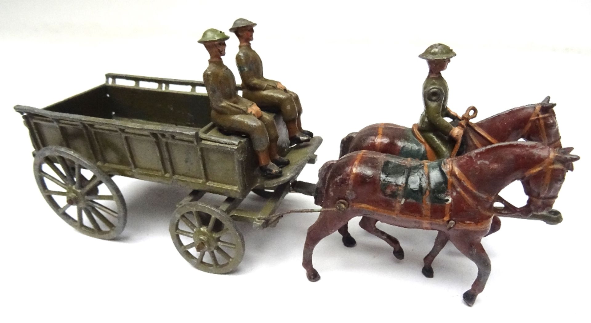 Britains RARE set 1450, Royal Army Service Corps GS Wagon, service dress, THIRD VERSION in steel hel