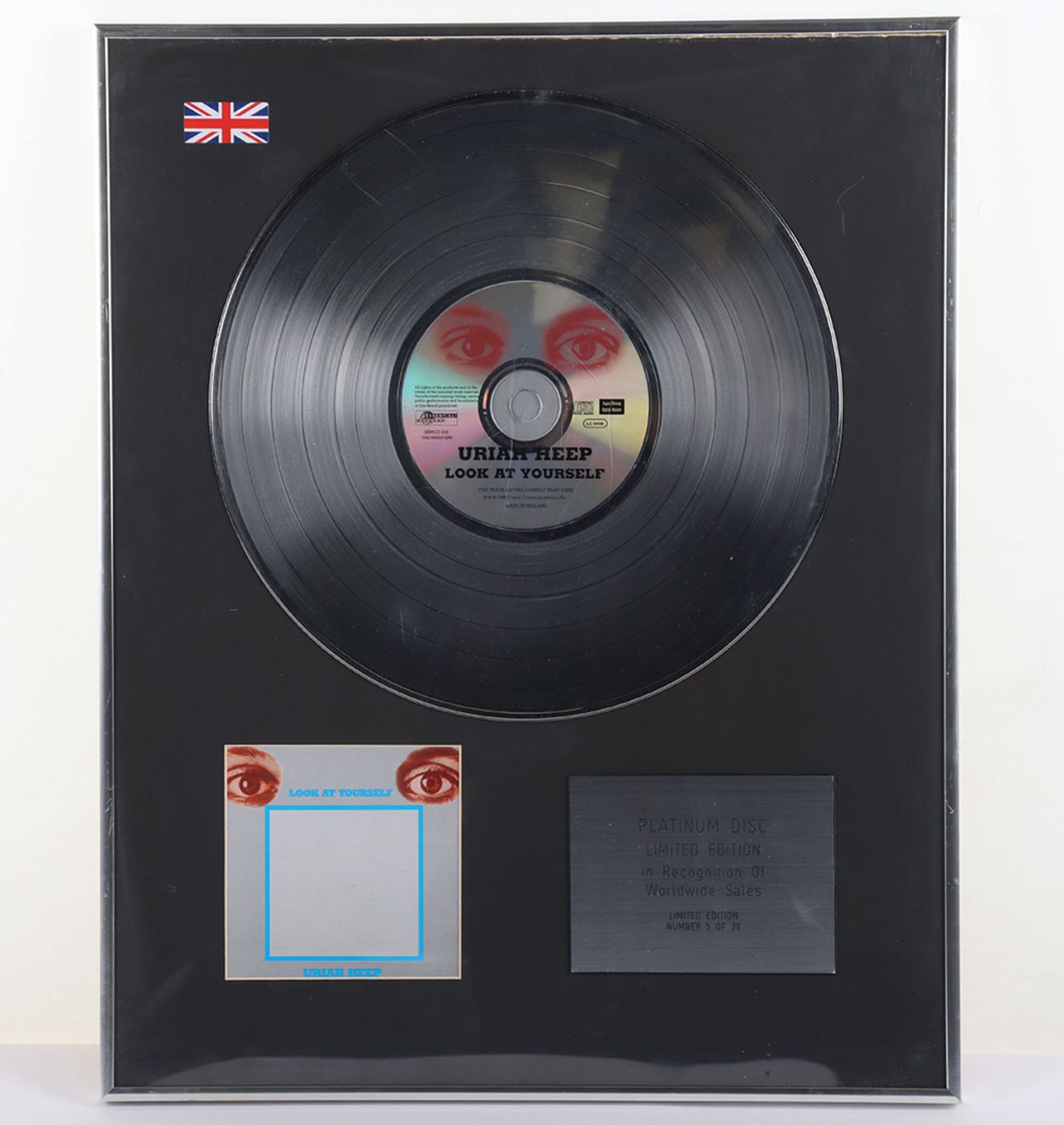 Uriah Heep Platinum Disc Look At Yourself Limited Edition In Recognition of Worldwide Sales