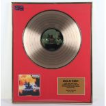 Uriah Heep Gold Disc Salisbury Limited Edition In Recognition of Sale