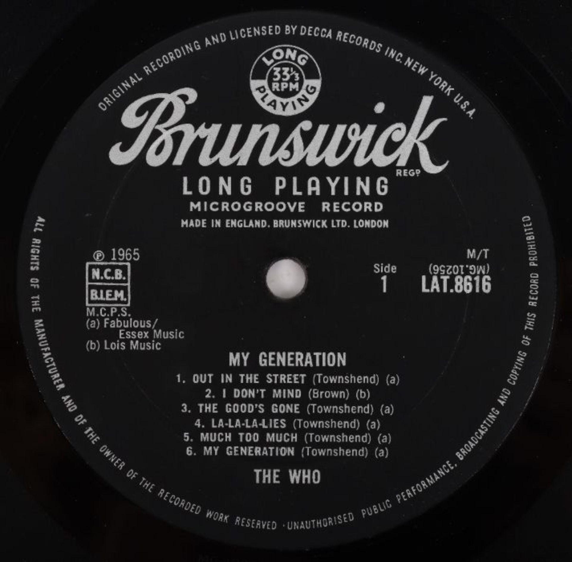 The Who-My Generation Vinyl LP, Album, Label: Brun - Bild 7 aus 7