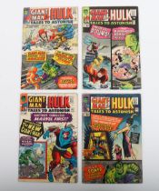 Four Vintage Giant Man and The Incredible Hulk Tales to Astonish Silver Age Marvel Comics