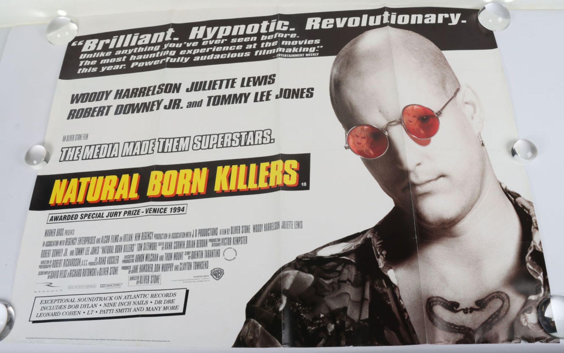 Five British Quad Film Posters, including Natural Born Killers