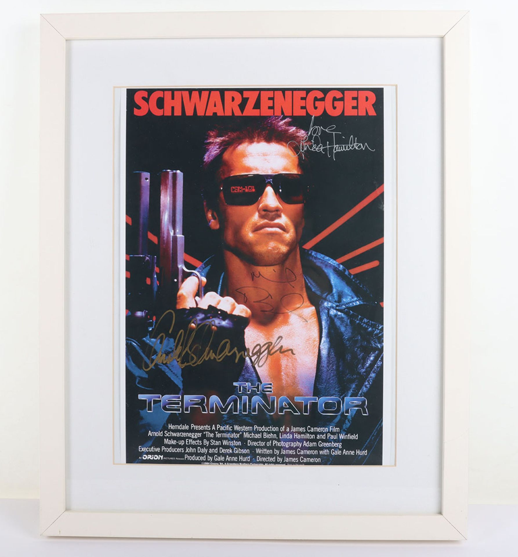 The Terminator Mini Poster Signed by Arnold Schwarzenegger