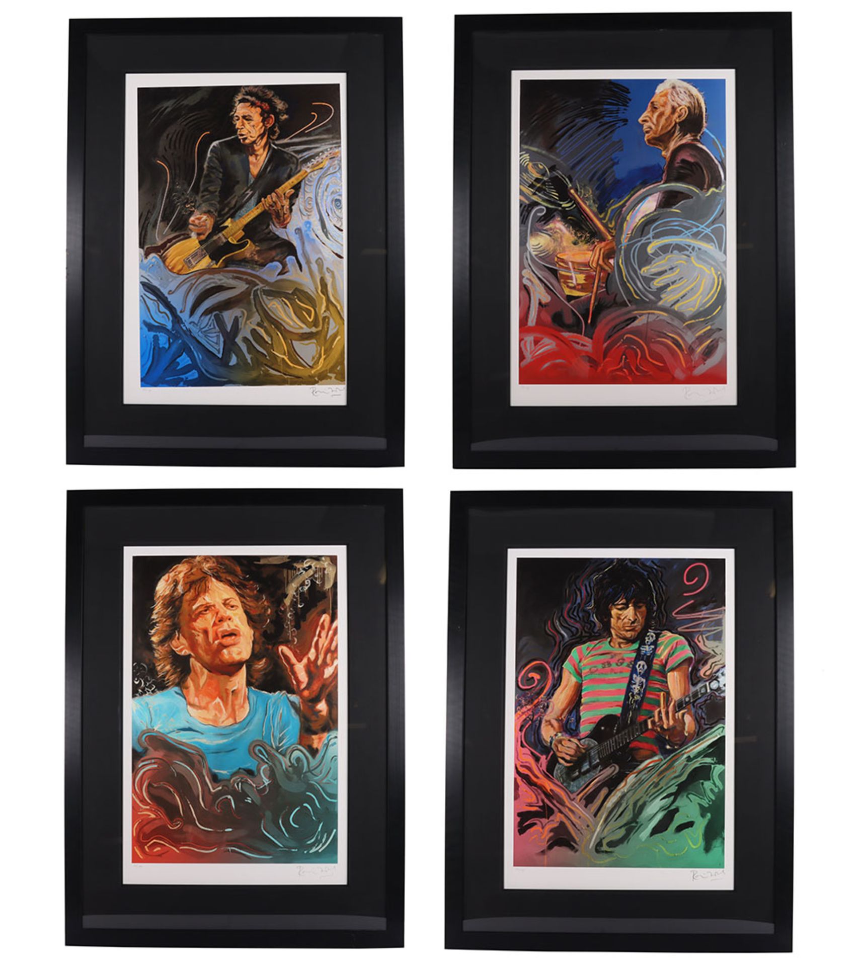 Blue Smoke Suite Portfolio of Four hand signed limited edition prints of work by Rolling Stones Lege