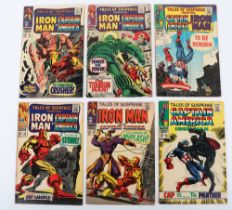 Six Vintage Tales of Suspense Iron Man and Captain America Silver Age Marvel Comics