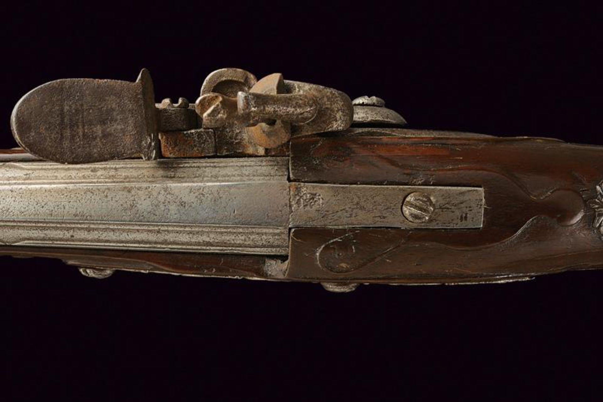 A rare and interesting flintlock pistol of the Magazin Royal signed Thomas - Bild 6 aus 8