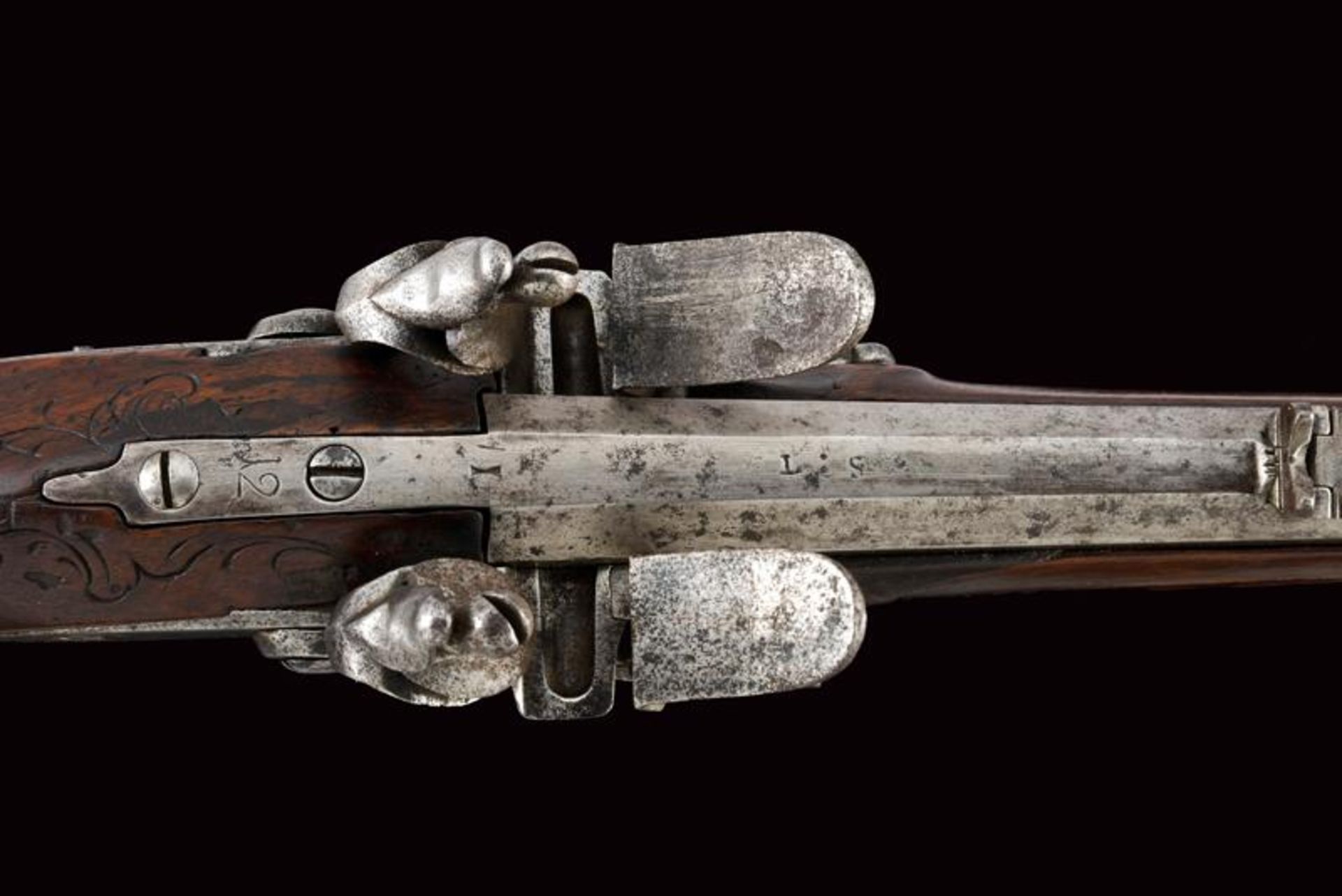 A rare 1768 model flintlock 'Doppelstutzen' - Bild 3 aus 12