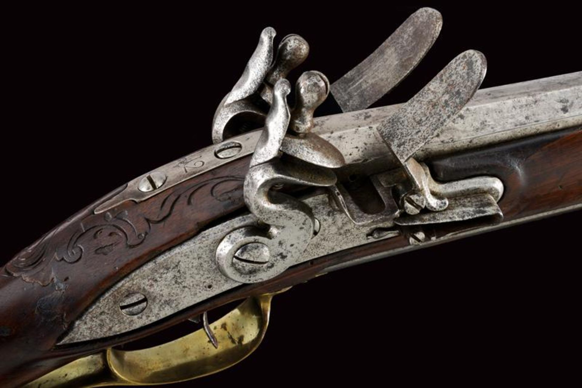 A rare 1768 model flintlock 'Doppelstutzen' - Bild 8 aus 12