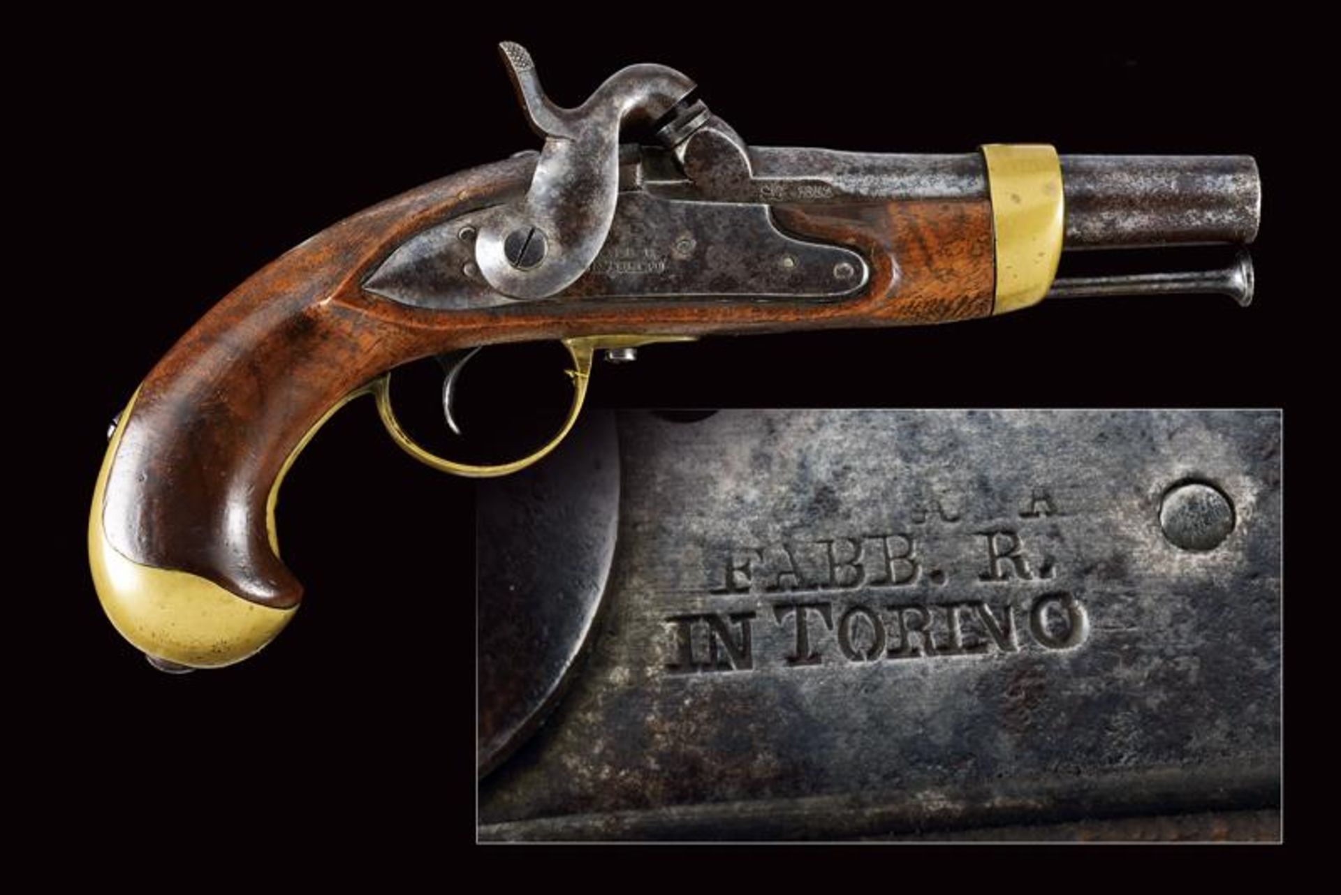 An 1847 model pistol for footed royal 'Carabinieri'