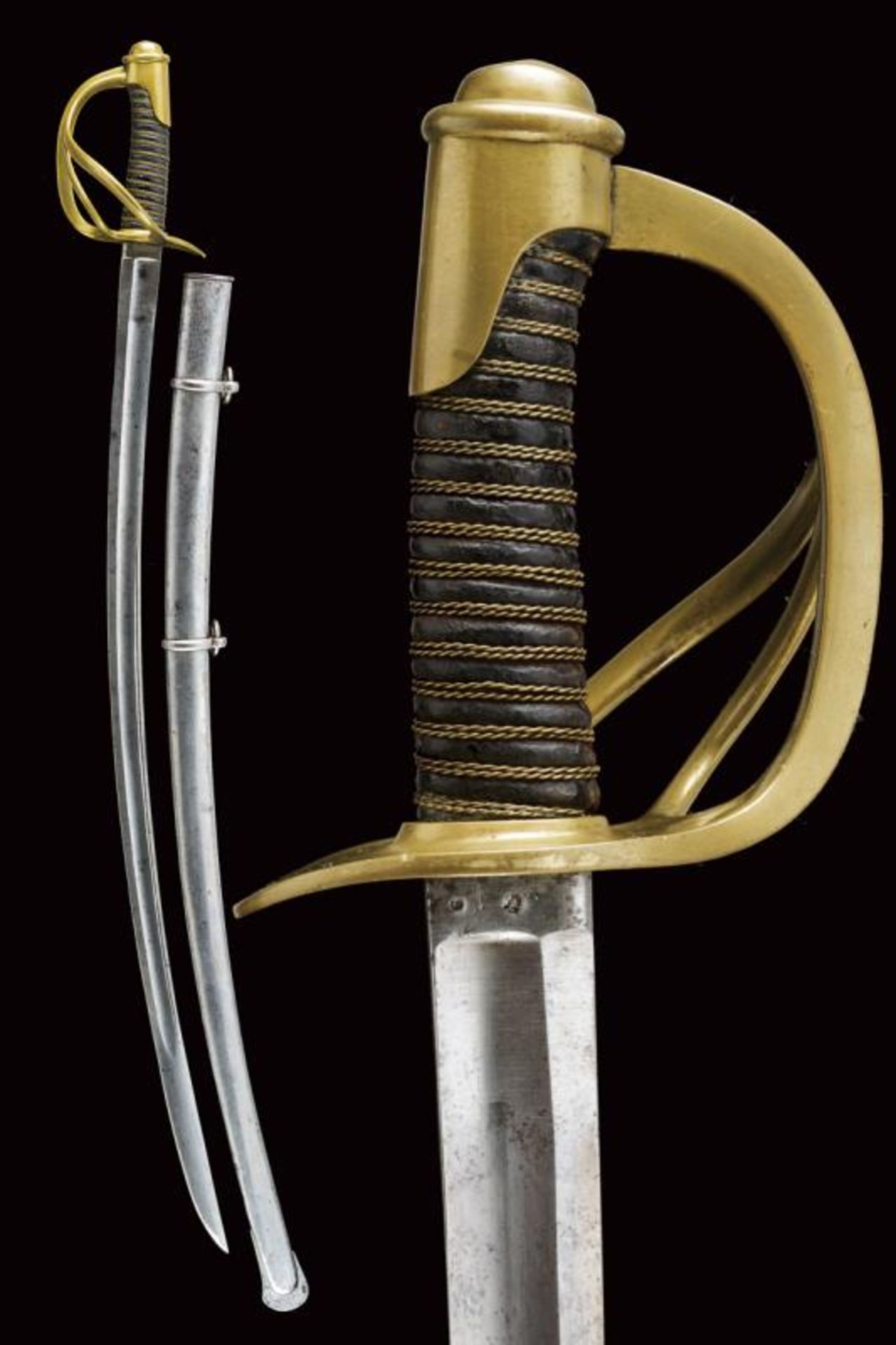 An artillery sabre based on the French 1822 model