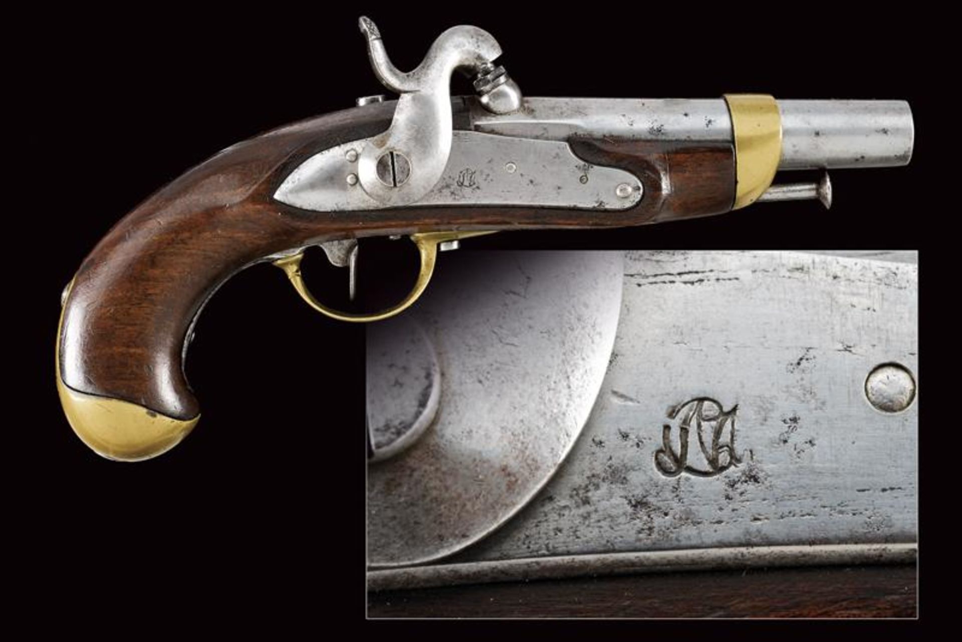 An 1855 model gendarmerie percussion pistol