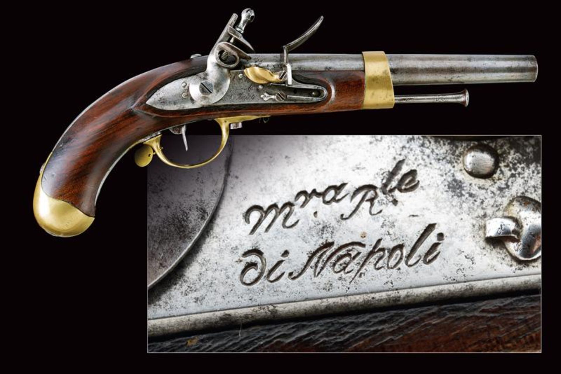 An unusual military flintlock pistol of the Murat period