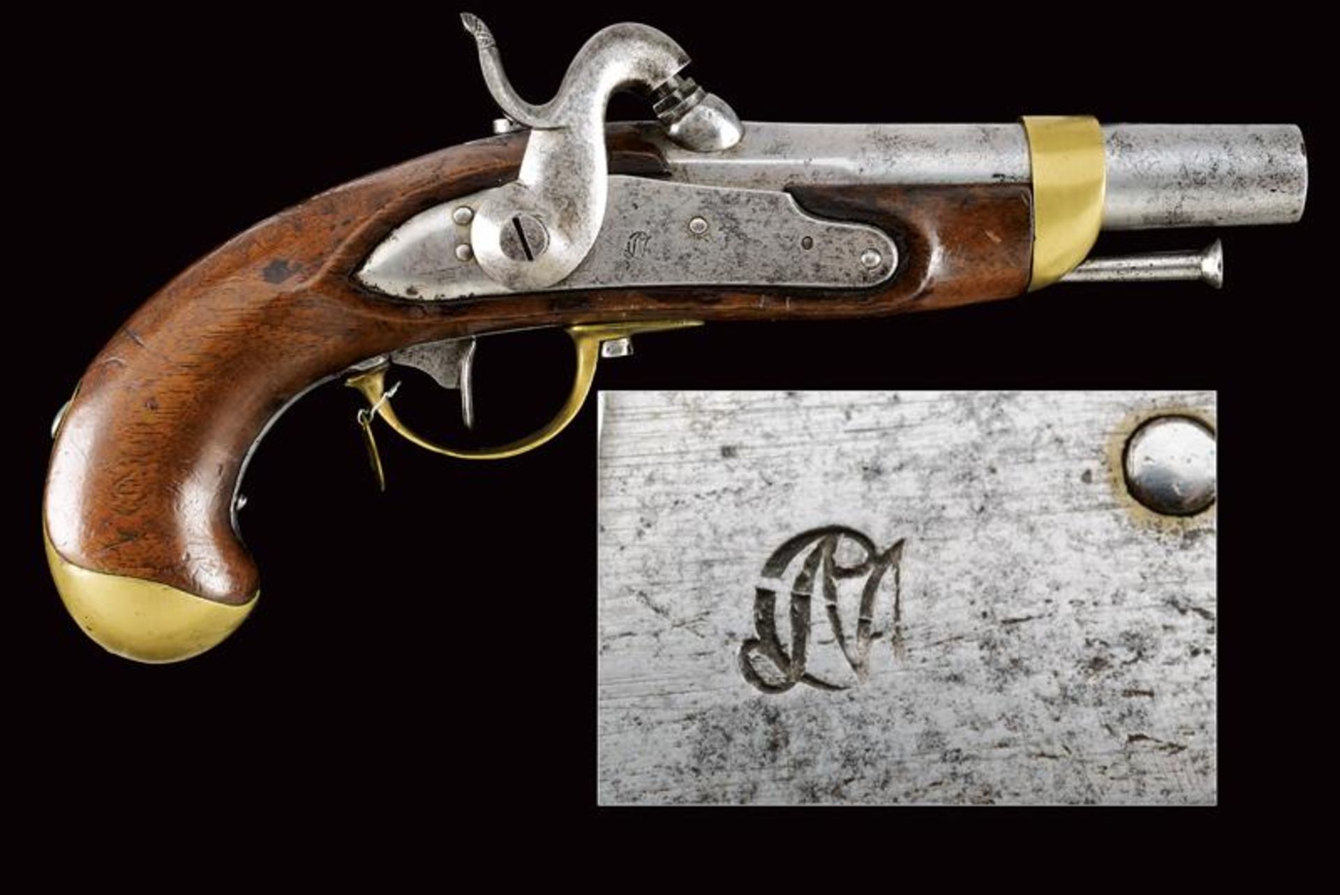 An 1855 model gendarmerie percussion pistol