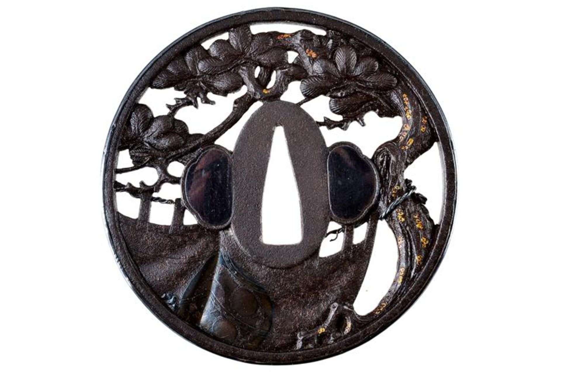 A very fine tsuba with a field tent of the Shoami school - Image 2 of 4