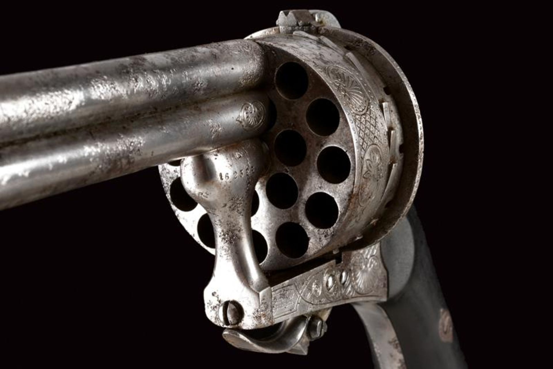 A rare eighteen-shot Lefaucheux pin-fire revolver - Bild 7 aus 9