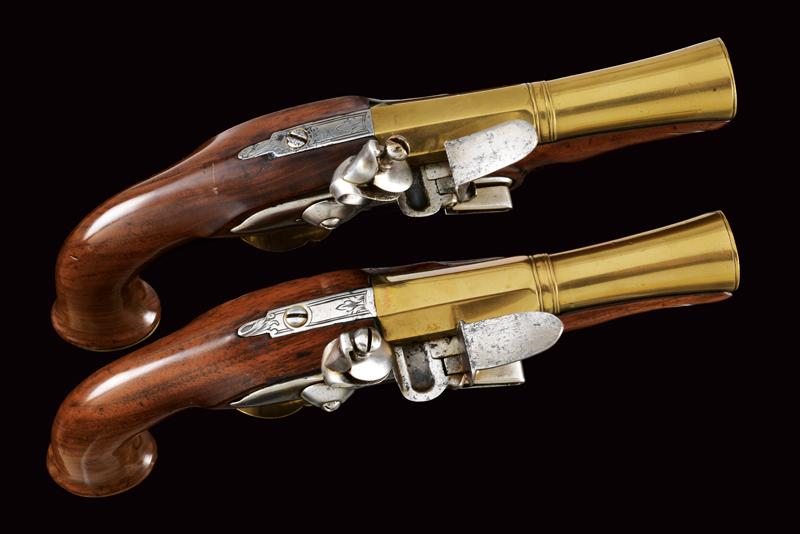 A pair of blunderbuss flintlock pistol for a naval officer - Image 5 of 6