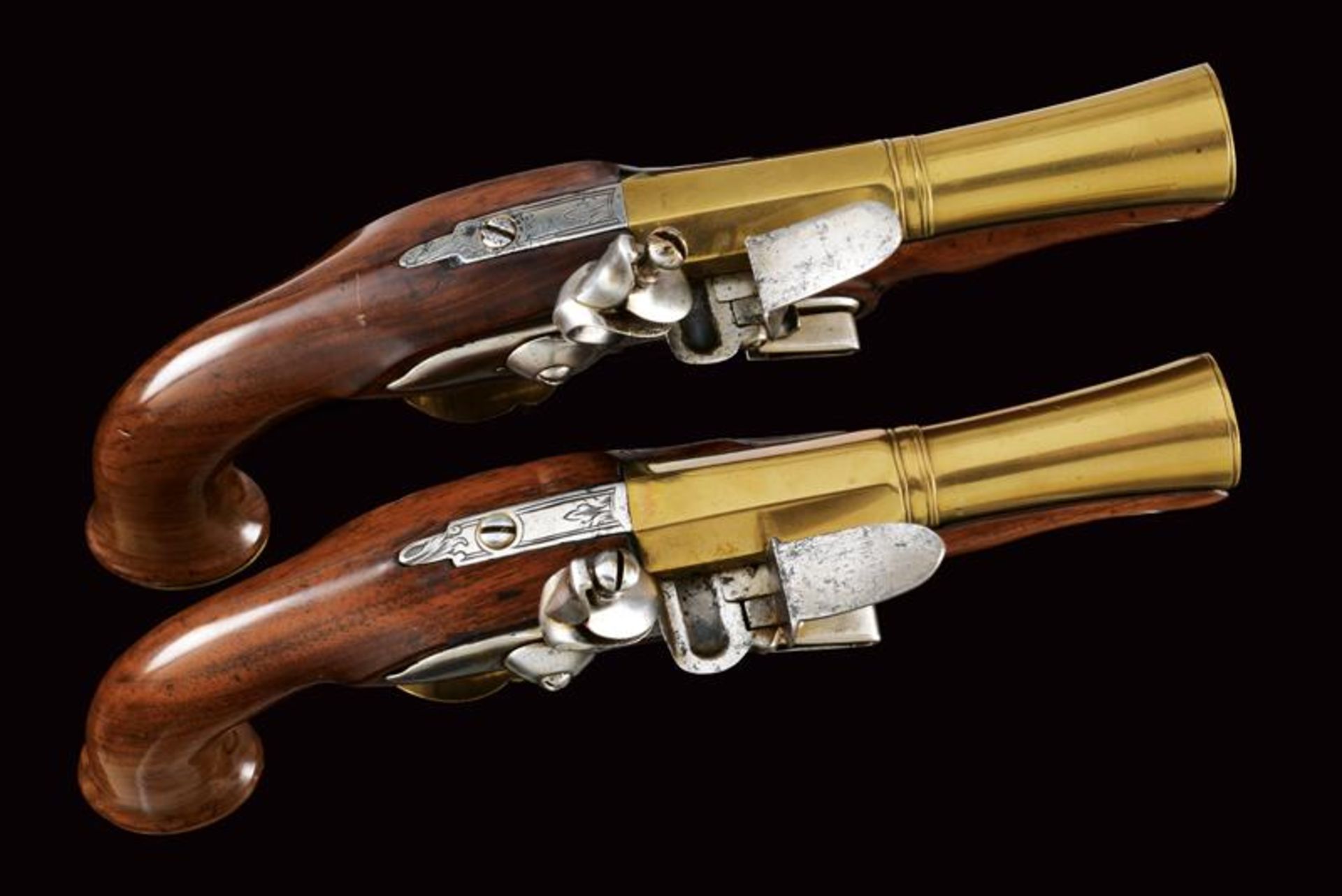 A pair of blunderbuss flintlock pistol for a naval officer - Bild 5 aus 6