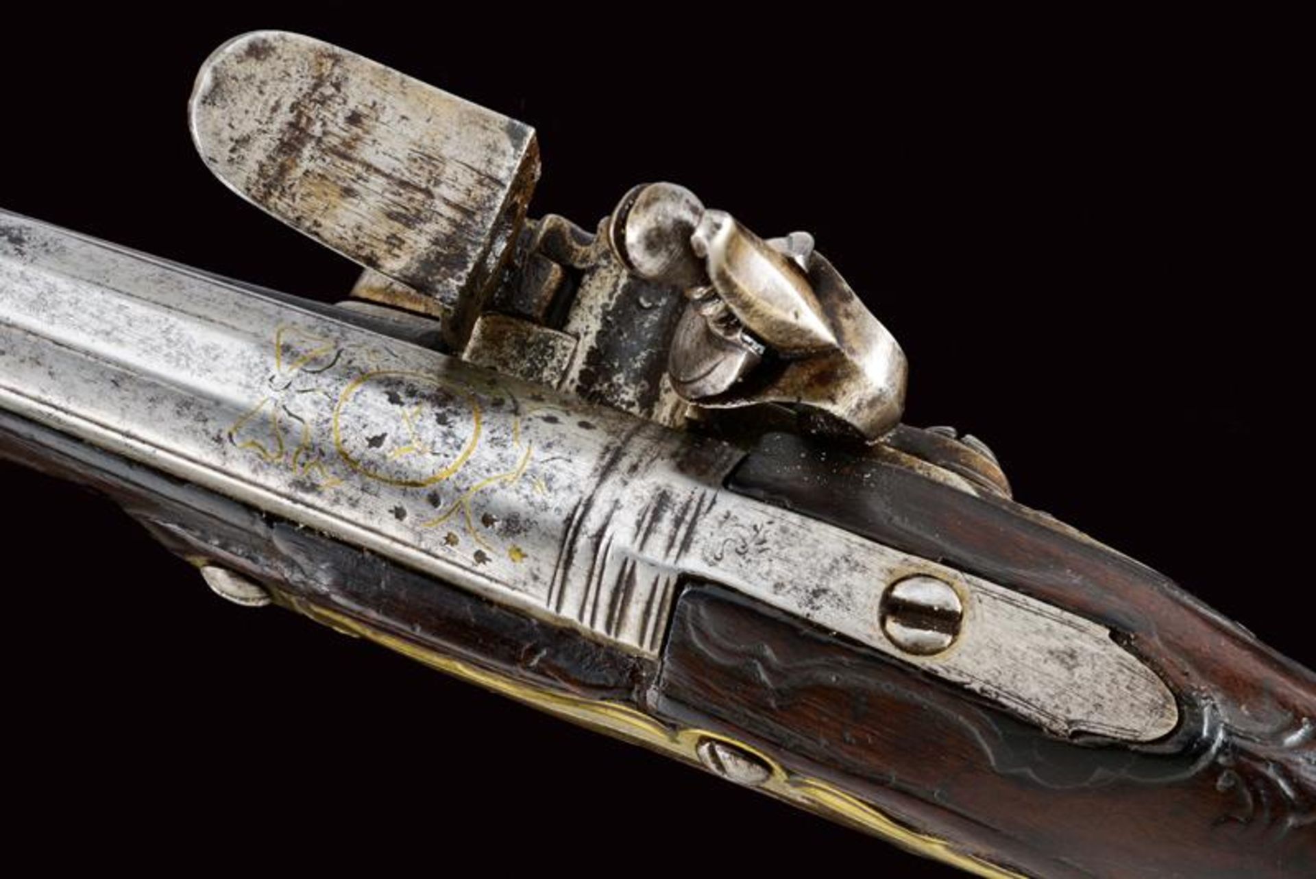 A flintlock pistol signed G.M. Logia (Loggia) - Bild 3 aus 7