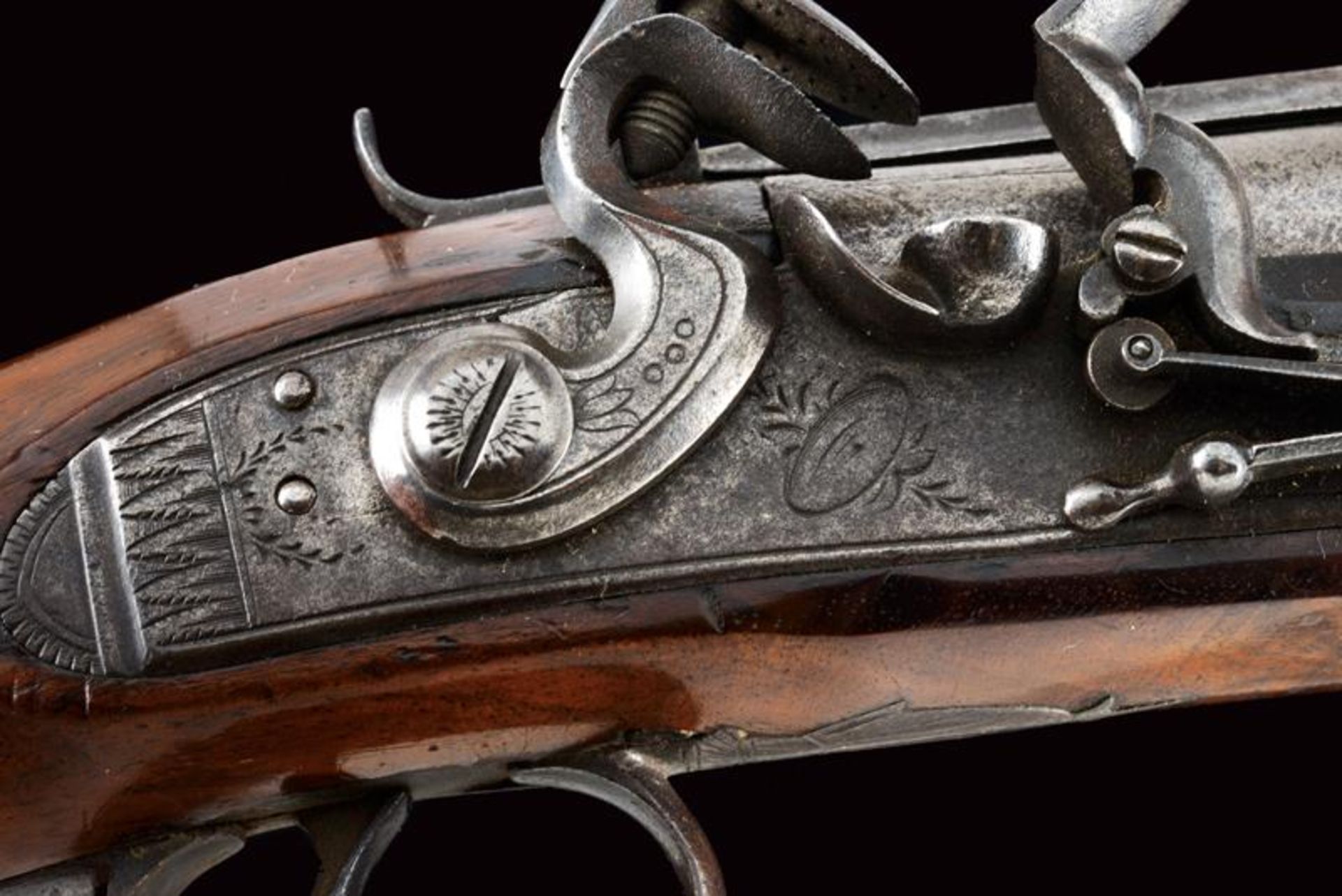 A flintlock pistol with snap bayonet - Bild 2 aus 7