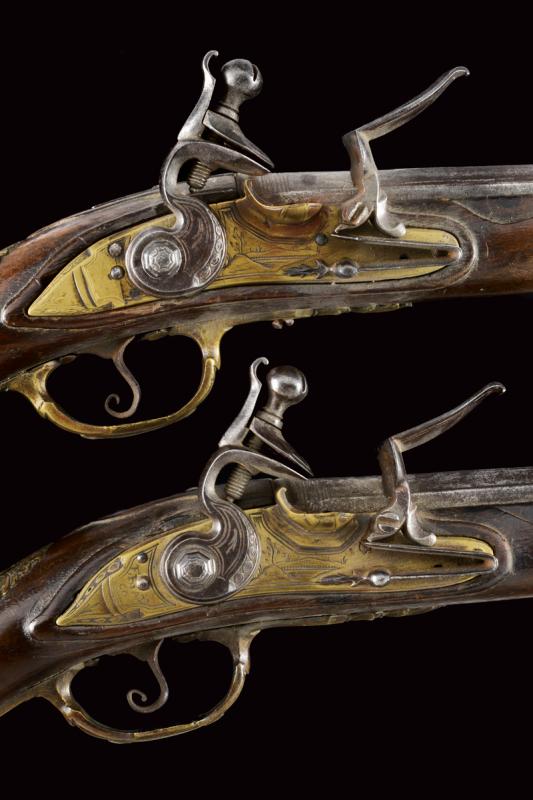 A pair of flintlock pistols by F. Bianco - Image 2 of 7